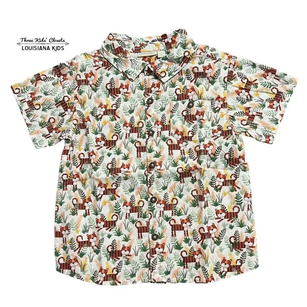 Jojo Maman Bebe Button Down Tiger Shirt